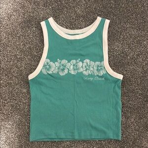 Teal Floral Tank Top